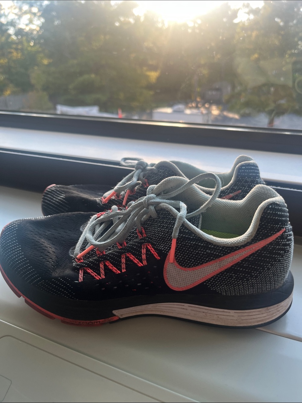 Nike Black Sneakers with Coral Accents